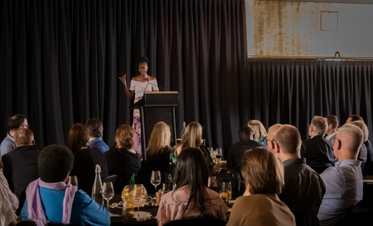 The dinner keynote speaker, Akuol Garang, Melbourne based south Sudanese human rights advocate. Akuol shared her experience of triumph after adversity having spent her formative years in a refugee camp, and how she now is now studying Human rights law and volunteering at the Asylum Seeker Resource Centre.